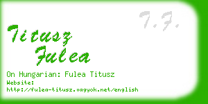 titusz fulea business card